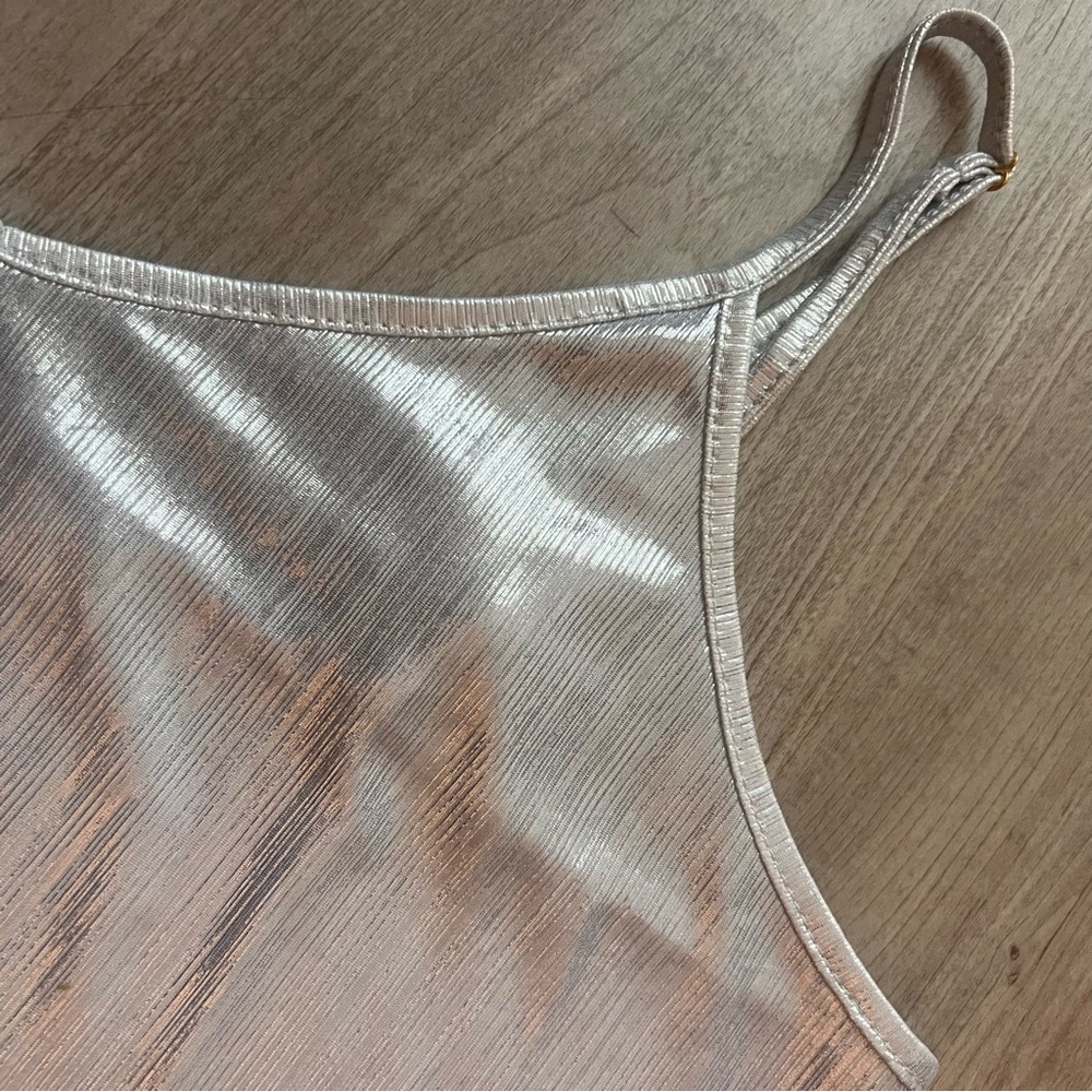 Silver Metallic Women's Camisole Top - Picture 3 of 4